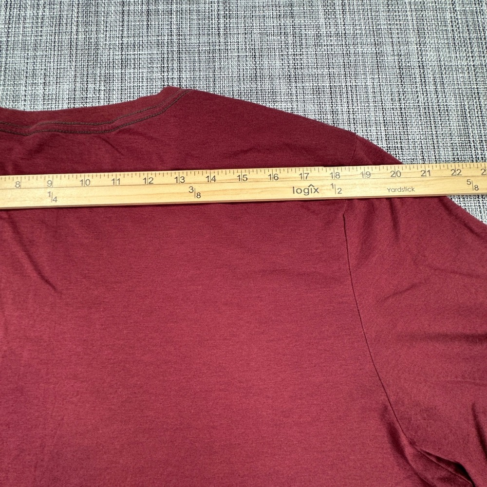 LL Bean Mens XL Mountain Logo Graphic T Shirt Burgundy Slightly Fitted Casual - Picture 6 of 7